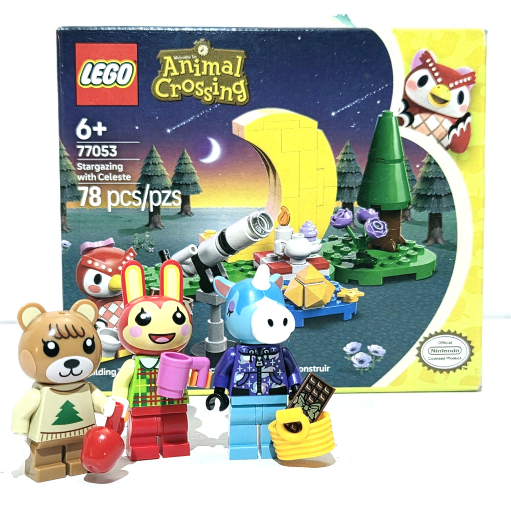 LEGO Animal Crossing 77053 Stargazing Celeste New + Maple Bunnie Julian Figs